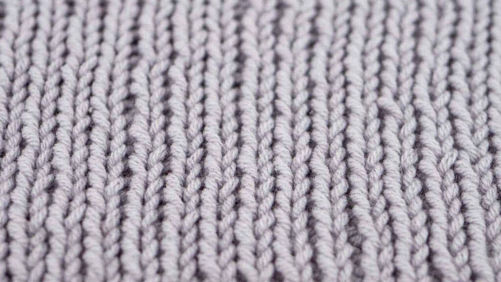 Detail of 1x1 Rib Stitch Knitting Pattern