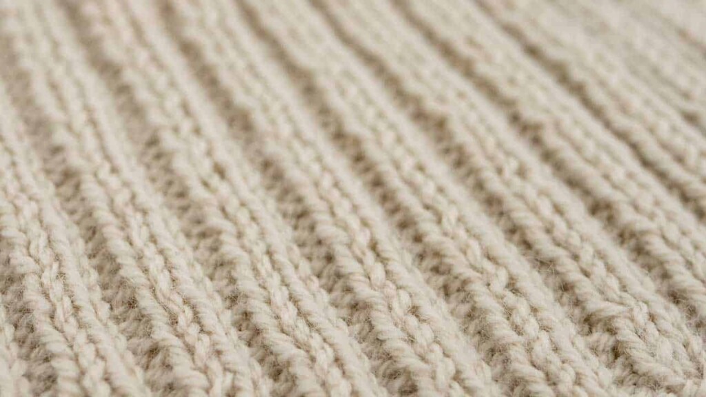Details of 2x2 Rib Stitch Knitting Pattern