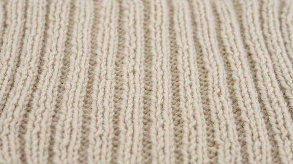 Close Up of 2x2 Rib Stitch Knitting Pattern