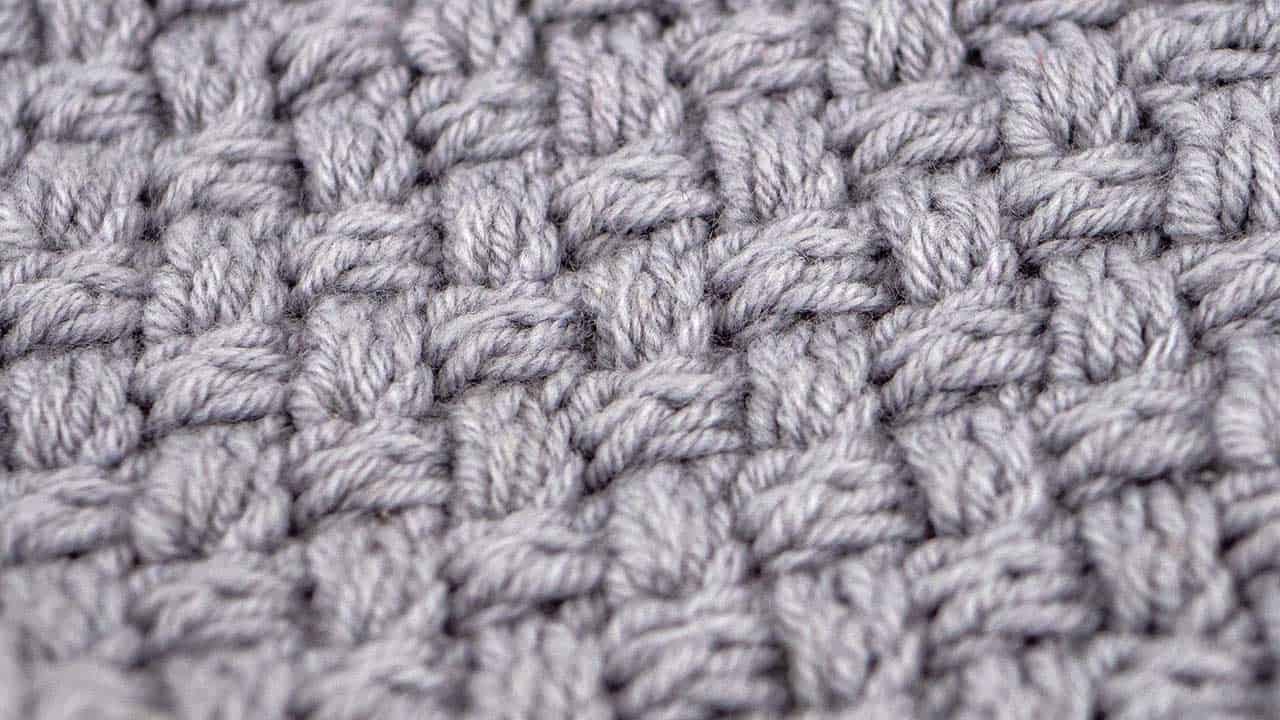 Detail of Woven Cable Knitting Stitch Pattern