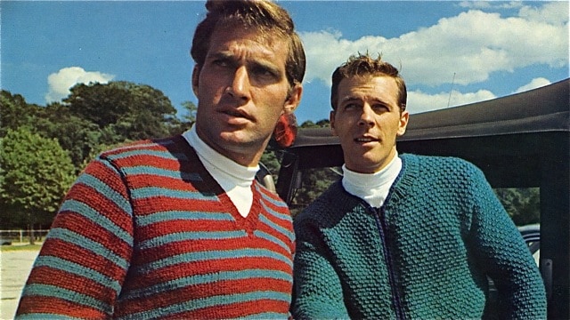 Men in vintage knit sweaters