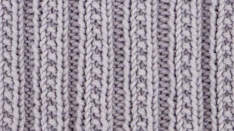 Beaded Rib Stitch Knitting Pattern (Right Side)