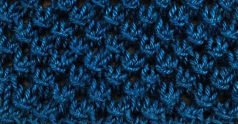 Example of the Knotted Openwork Lace Knitting Stitch Pattern