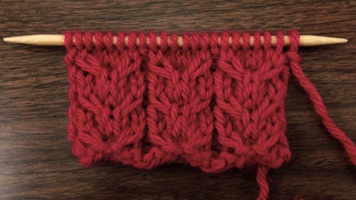 Example of the Downward Slipped Double Cable Stitch