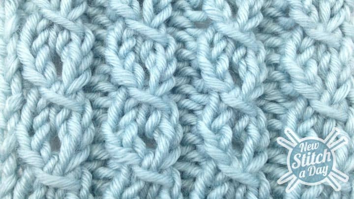 How to Knit the Eyelet Mock Cable Ribbing Stitch right side