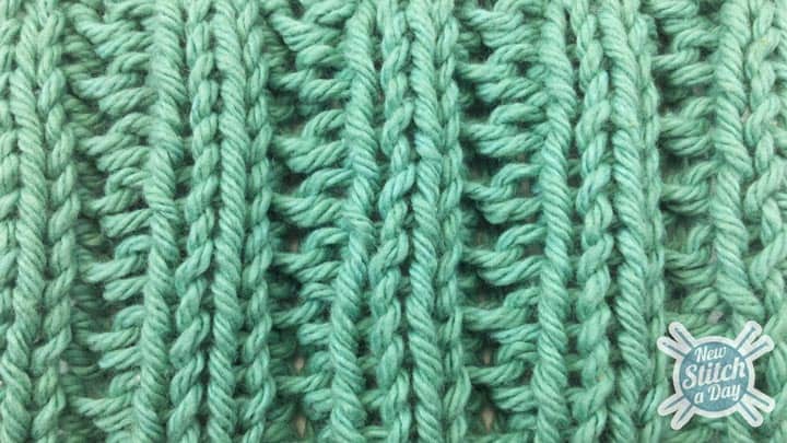 Example of the Fancy Slip Stitch Rib Pattern wrong side