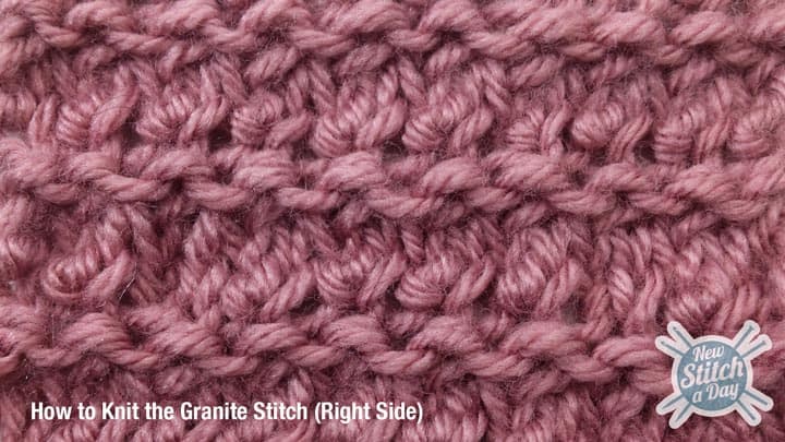 Example of the Granite Stitch right side