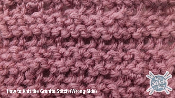 Example of the Granite Stitch wrong side