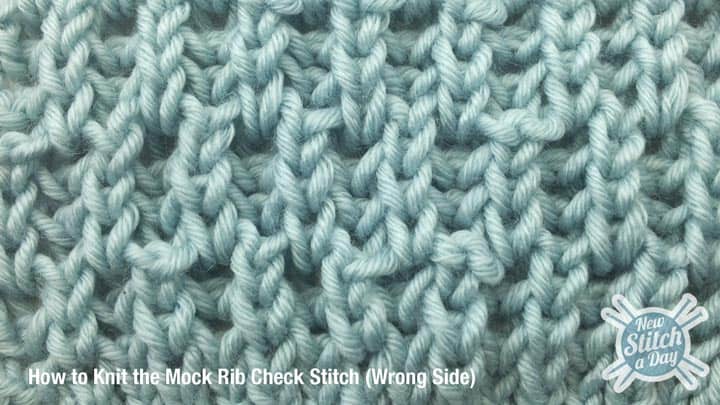 Example of the Mock Rib Check Stitch wrong side