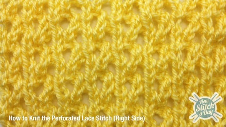 Example of the Perforated Lace Stitch right side