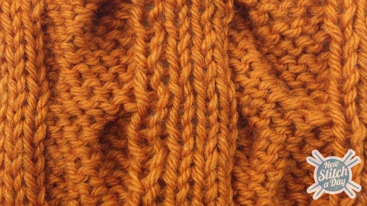 Example of the Sweep Cable Stitch wrong side