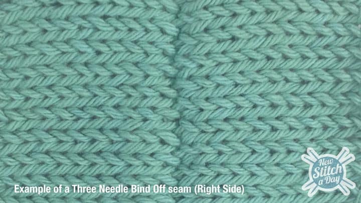 Three Needle Bind Off RS