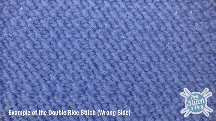 Example of the Double Rice Stitch Wrong Side