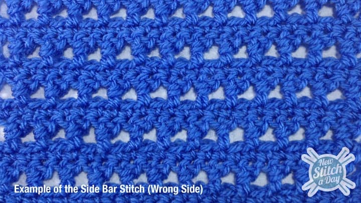 Example of the Side Bar Stitch Wrong Side