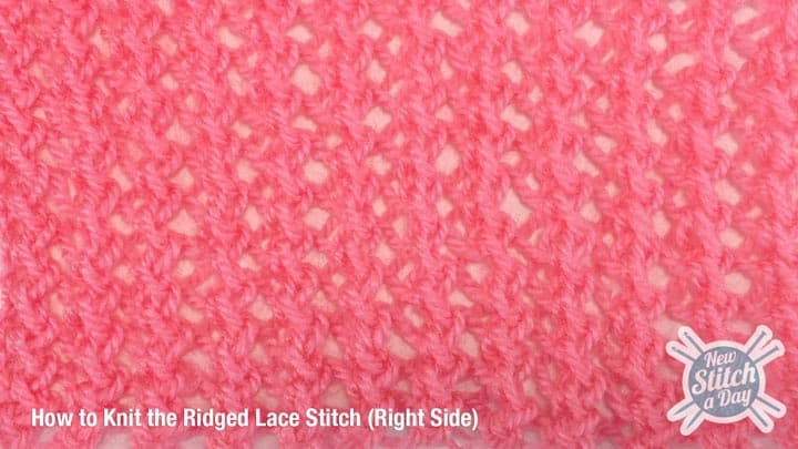 Example of the Ridged Lace Stitch Right Side
