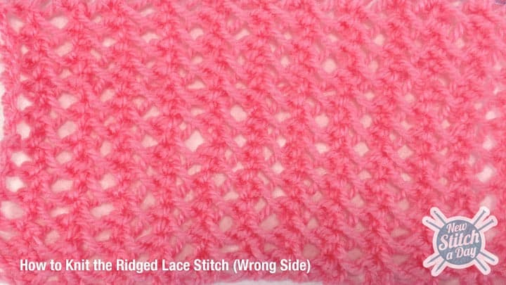 Example of the Ridged Lace Stitch Wrong Side
