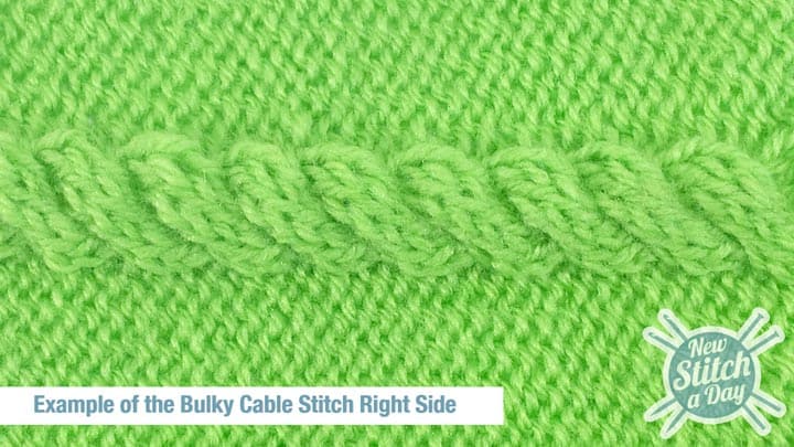 Example of the Bulky Cable Stitch Right Side