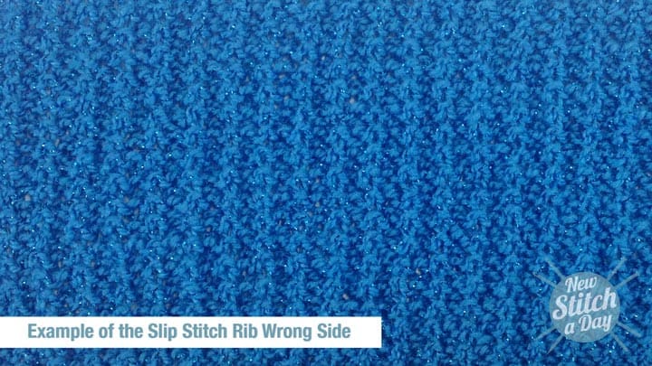 Example of the Slip Stitch Rib Wrong Side
