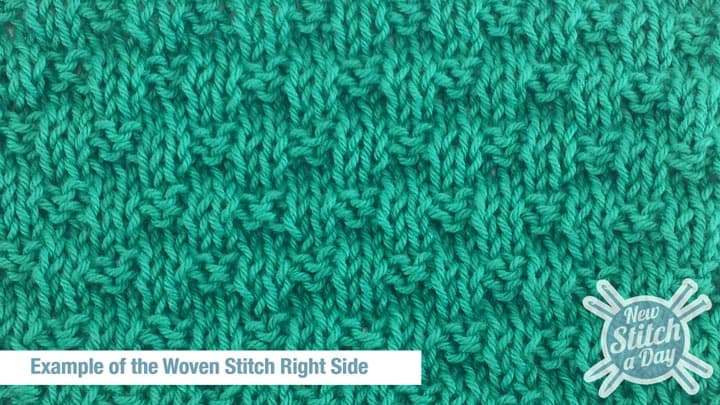 Example of the Woven Stitch Right Side