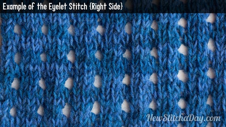 Example of the Eyelet Stitch Right Side