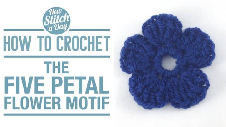 How to Crochet the Five Petal Flower Motif