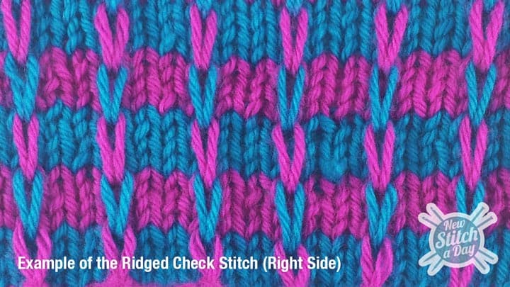 Example of the Ridge Check Stitch Right Side