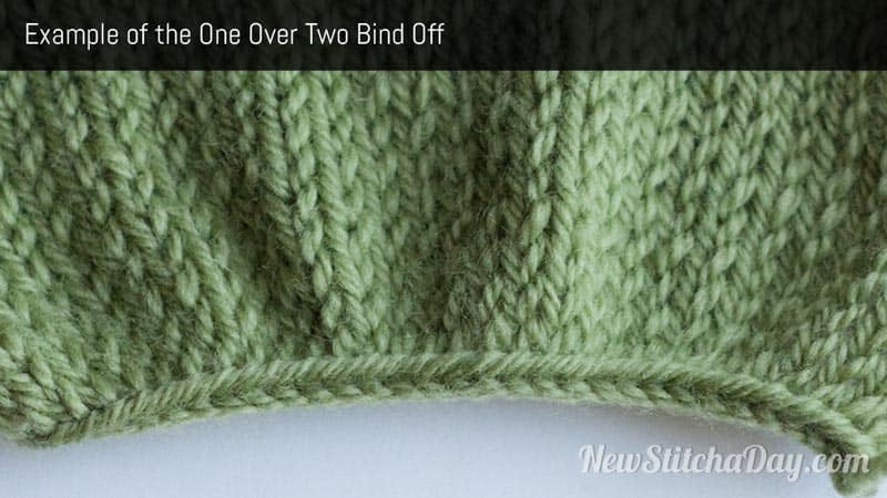 Example of the One Over Two Bind Off