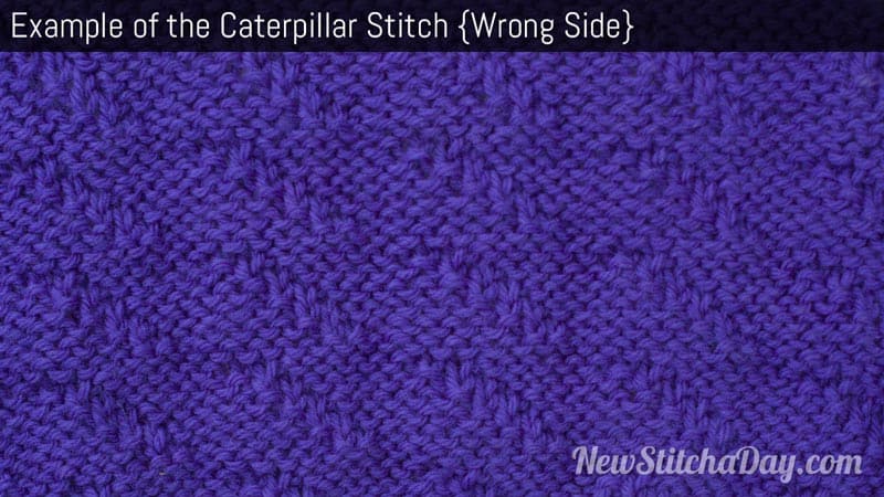 Example of Caterpillar stitch Wrong Side