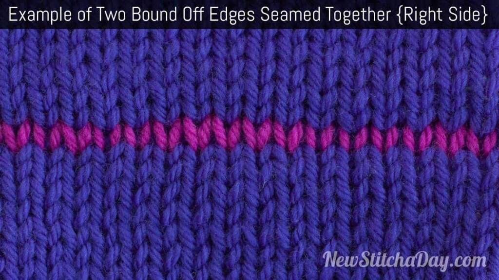 Example of How to Seam Bind-Off Edges Together Right Side