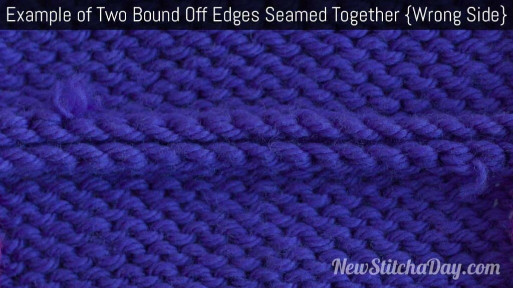 Example of How to Seam Bind-Off Edges Together Wrong Side