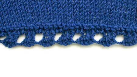 Example of the Picot Dot Edge Stitch Knitting Pattern Border