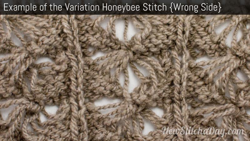 Example of the Variation Honey Bee Stitch Wrong Side