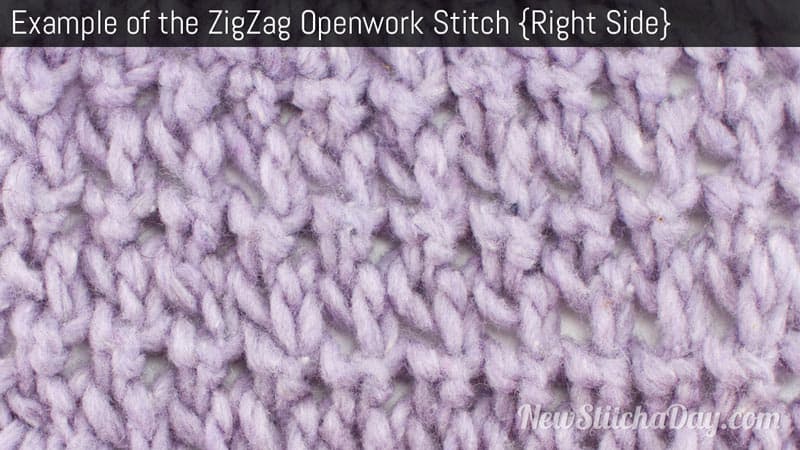 Example of the Zigzag Openwork Stitch Right Side
