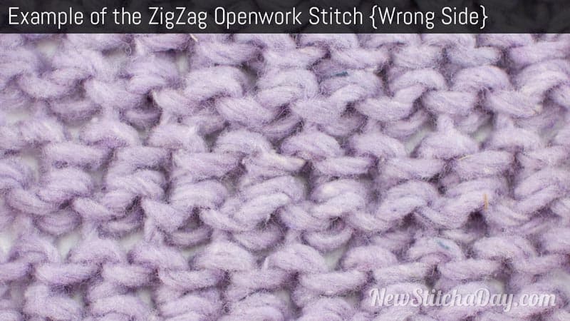 Example of the Zigzag Openwork Stitch Wrong Side