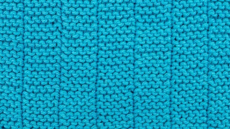 Wide Garter Rib Stitch Knitting Pattern (Reversible)