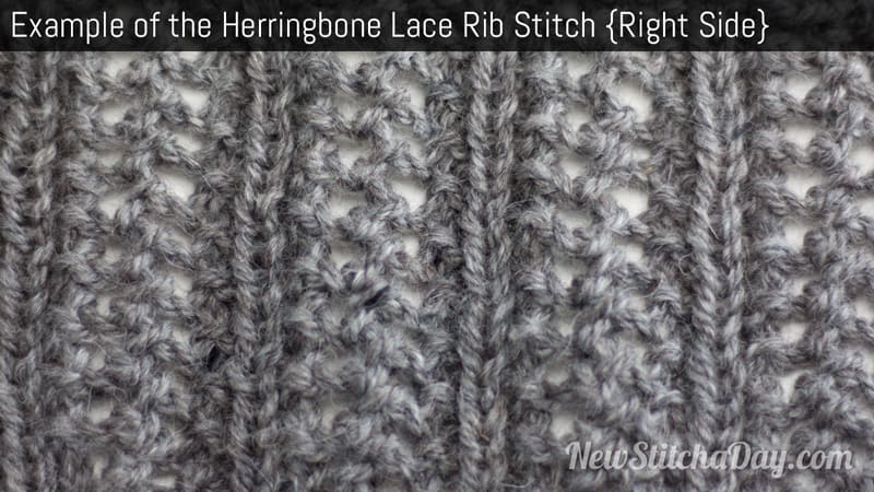 Example of the Herringbone Lace Rib Stitch Right Side