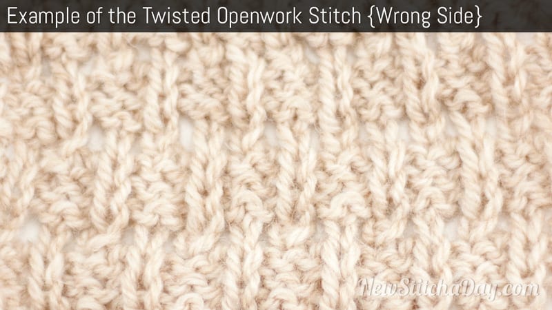 Example of the Twisted Openwork Stitch Wrong Side