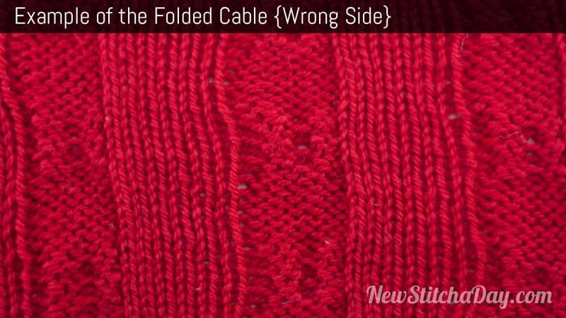 Example of the Folded Cable Stitch Wrong Side
