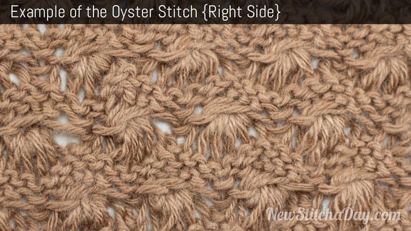 Example of the Oyster Stitch. (Right Side)