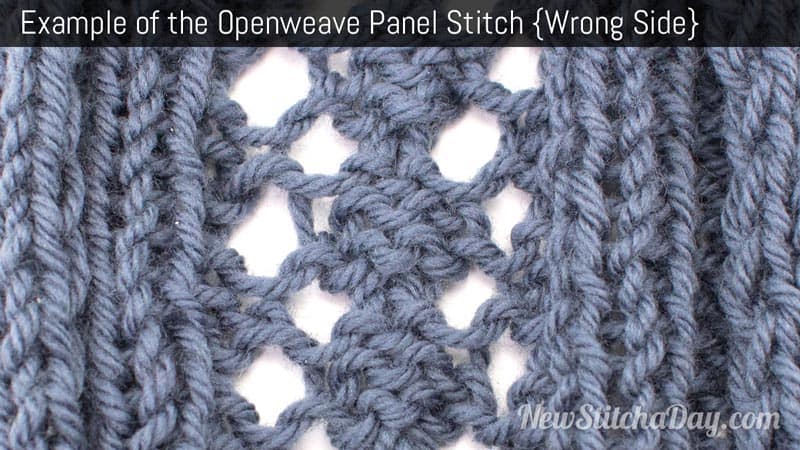 Example of the Openweave Panel Stitch Wrong Side
