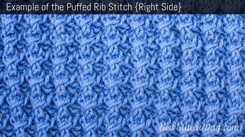 Example of the Puffed Rib Stitch Right Side