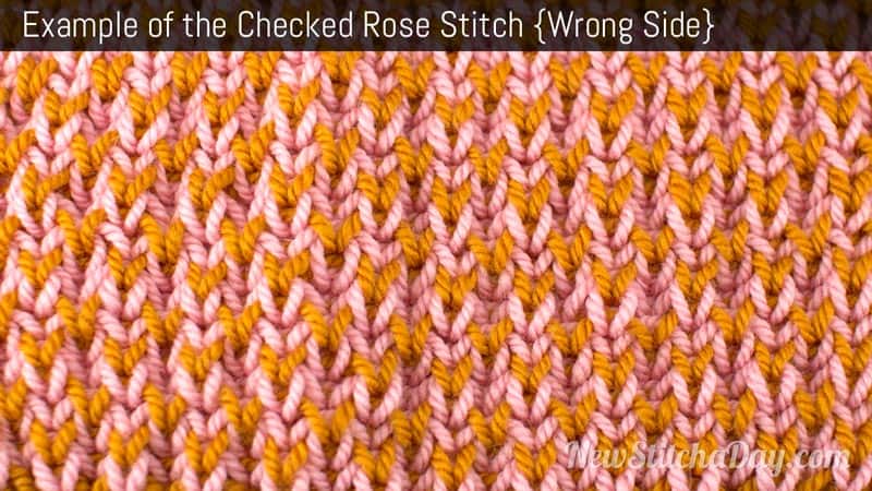 Example of the Checked Rose Stitch. (Wrong Side)