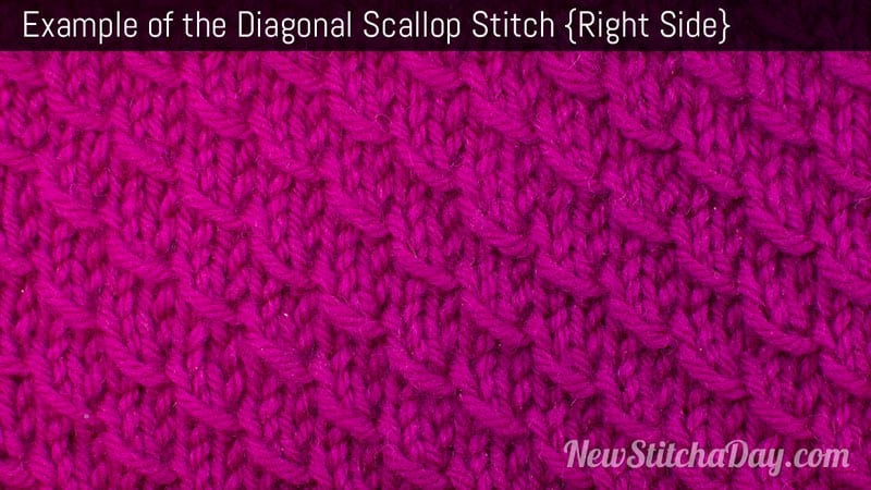 Example of the Diagonal Scallop Stitch Right Side