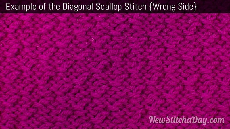 Example of the Diagonal Scallop Stitch Wrong Side