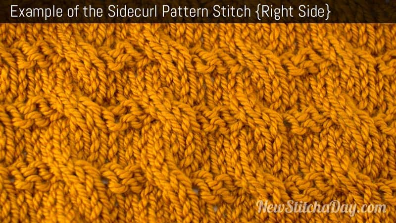 Example of the Sidecurl Pattern Stitch. (Right Side)