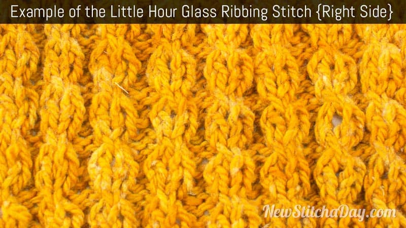 Example of the Little Hour Glass Ribbing Stitch. (Right Side)