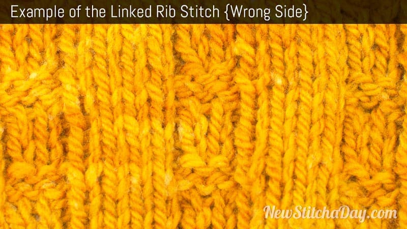 Example of the Linked Rib Stitch. (Wrong Side)