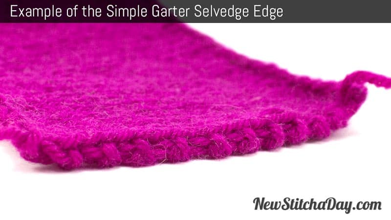 Example of the Simple Garter Selvedge Edge.