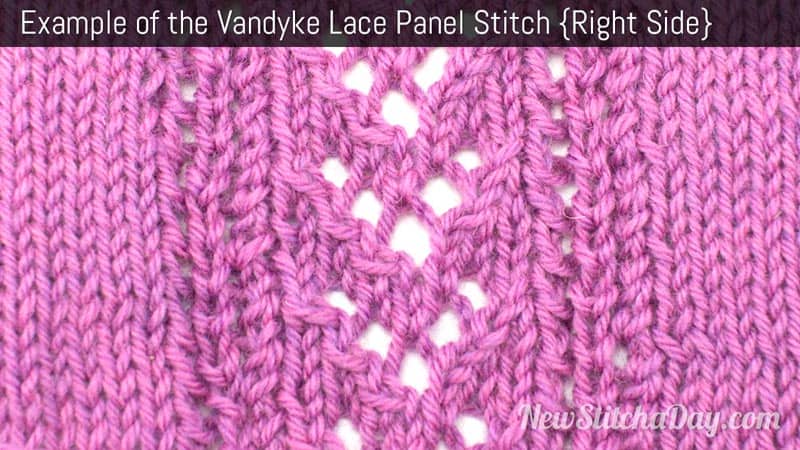 Example of the Vandyke Lace Panel Stitch. (Right Side)