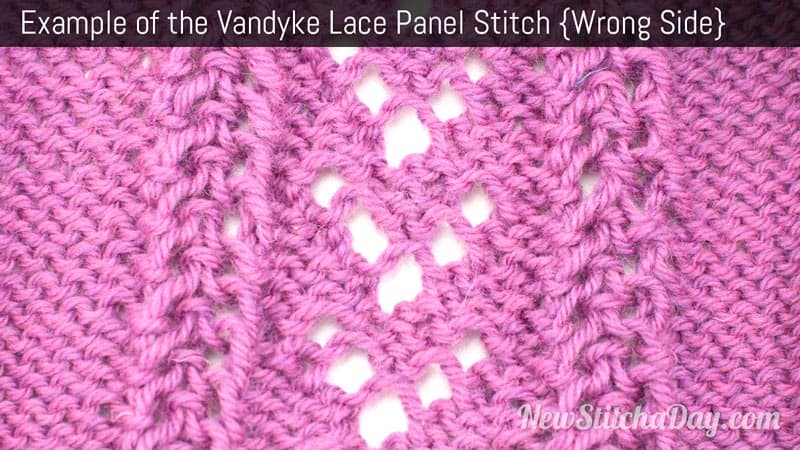 Example of the Vandyke Lace Panel Stitch. (Wrong Side)